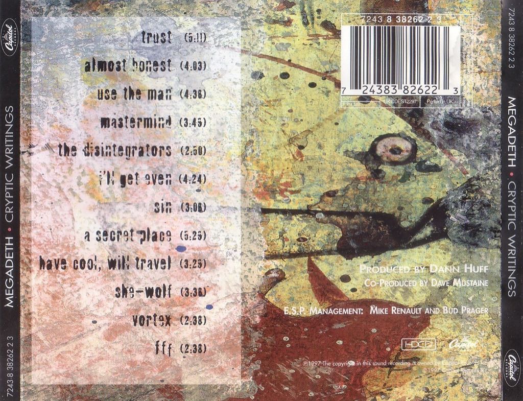 Cryptic Writings - Megadeth (MP3 - 58.82) music collectible [Barcode 724357987622] - Main Image 2