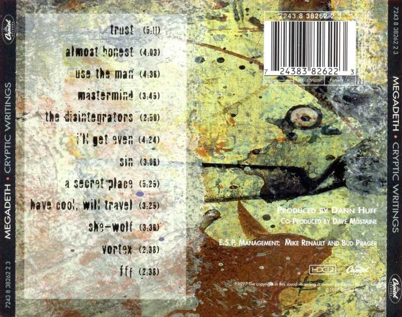 Cryptic Writings - Megadeth (CD - 4644) music collectible [Barcode 724383826223] - Main Image 4