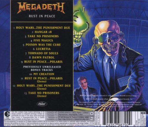 Rust In Peace - Megadeth (CD - 4052) music collectible - Main Image 2