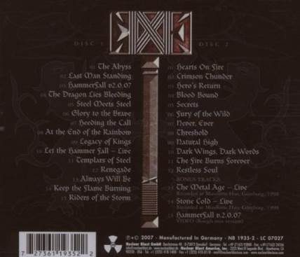 Steel Meets Steel Ten Years Of Glory - Hammerfall (AAC) music collectible [Barcode 721361793508] - Main Image 2
