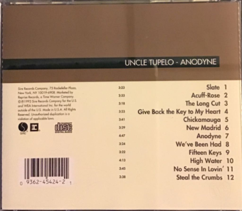 Anodyne - Uncle Tupelo (CD) music collectible [Barcode 093624542421] - Main Image 2