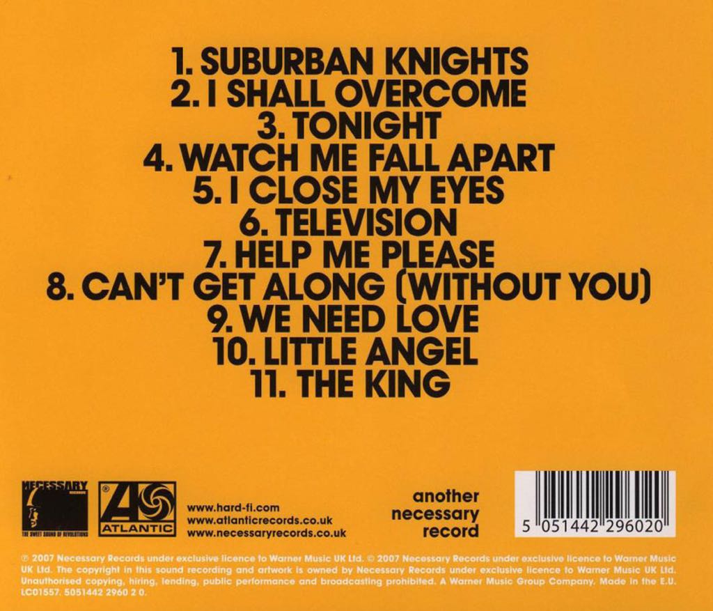 Once Upon A Time In The West - 159 - Hard-Fi (CD) music collectible [Barcode 9325583044564] - Main Image 2