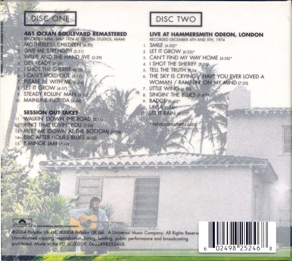 461 Ocean Boulevard - Clapton, Eric (CD - 43:21) music collectible [Barcode 602492858468] - Main Image 2