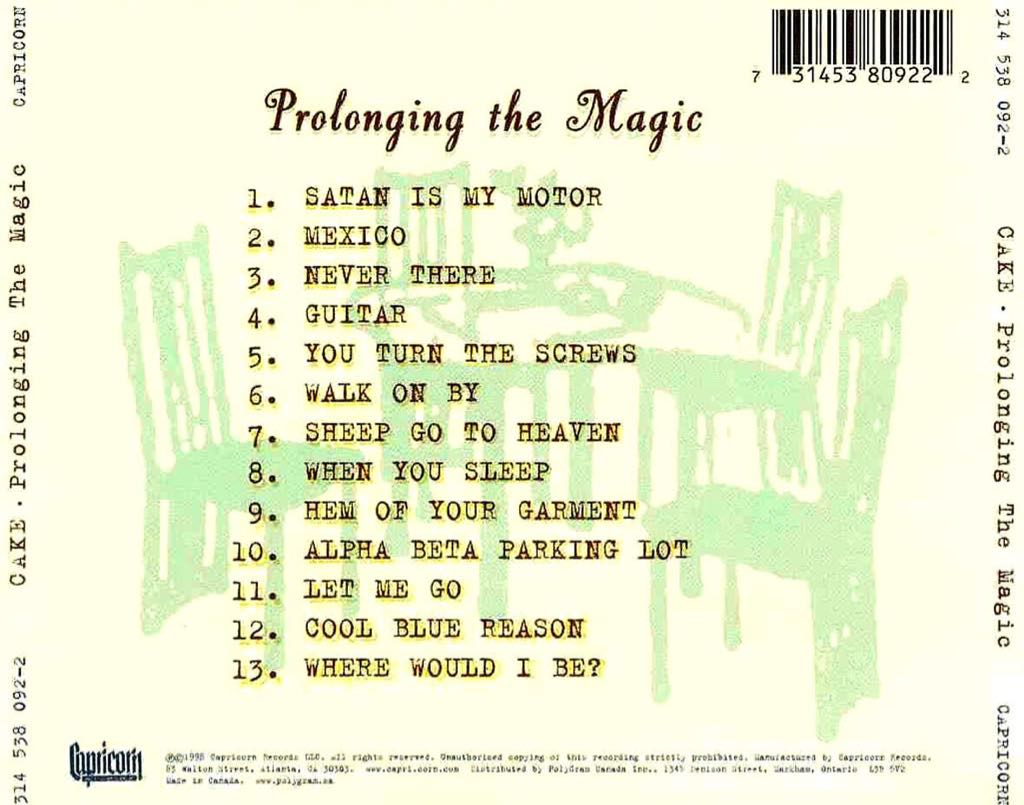 Prolonging The Magic - Cake (CD) music collectible [Barcode 777495329946] - Main Image 2