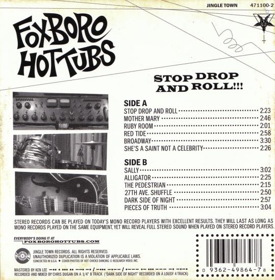 Stop Drop And Roll!!! - Foxboro Hot Tubs (CD - 32) music collectible [Barcode 093624986478] - Main Image 2