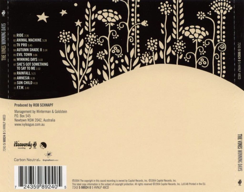 Winning Days - Vines, The (CD - 71) music collectible [Barcode 724359770925] - Main Image 2