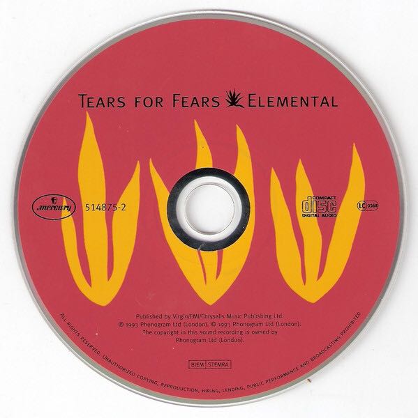 Elemental - Tears For Fears (CD - 46:51) music collectible [Barcode 731451487521] - Main Image 4