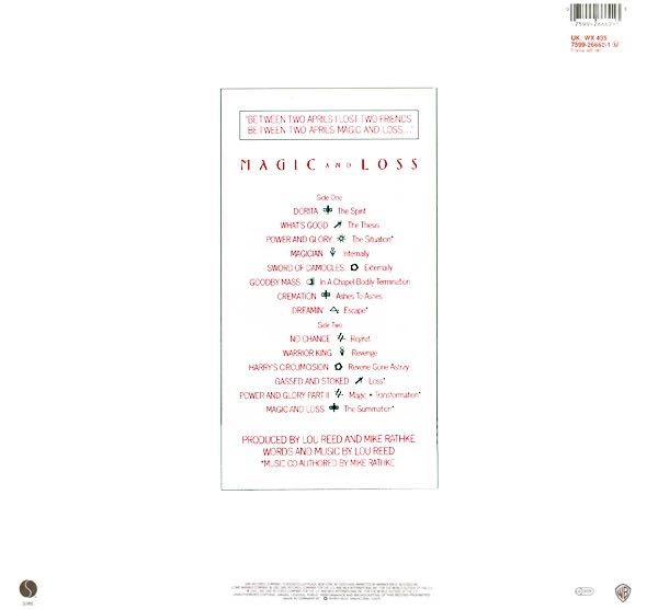Magic and Loss - Reed, Lou (12” - 5827) music collectible [Barcode 075992666213] - Main Image 2