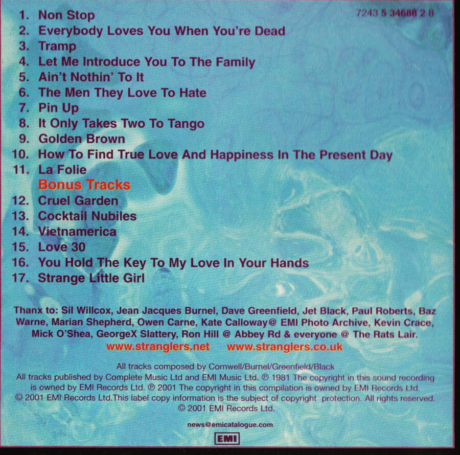 La Folie - The Stranglers (CD - 39) music collectible [Barcode 724353468828] - Main Image 2