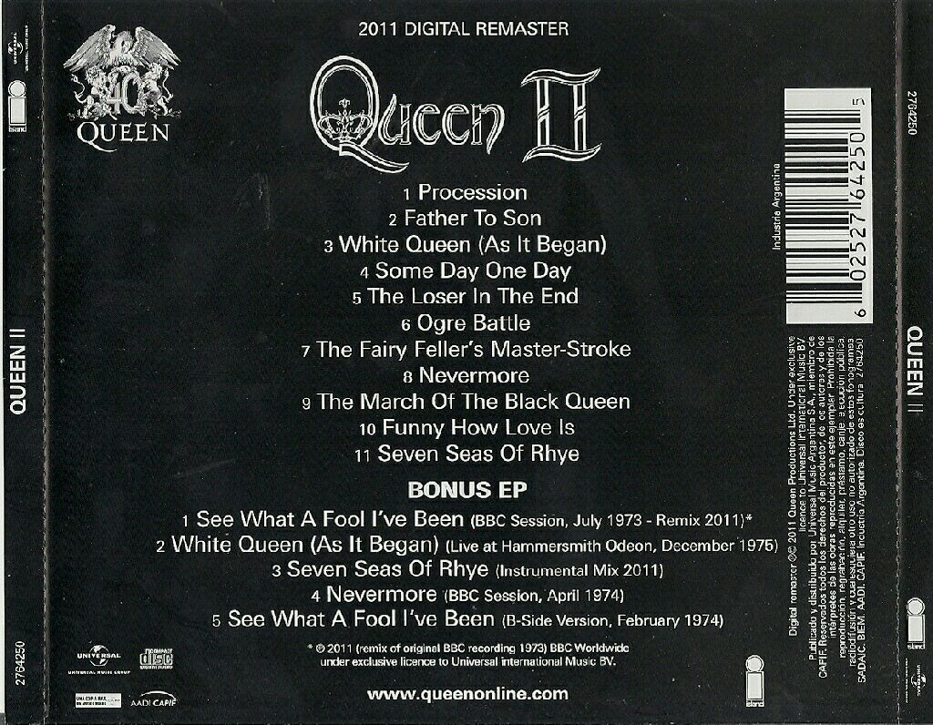Queen 2 - Queen (CD - 40) music collectible [Barcode 077774620529] - Main Image 2