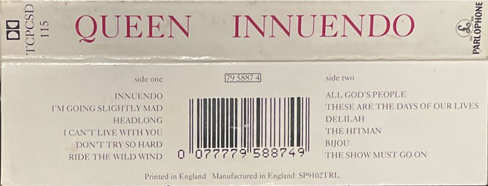 Innuendo - Queen (Cassette - 54) music collectible [Barcode 077779588749] - Main Image 2