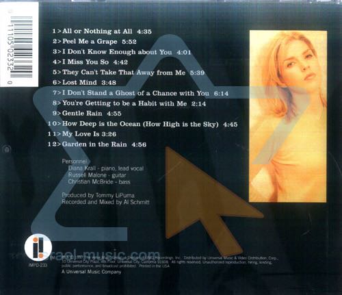 Love Scenes - Diana Krall (CD - 55) music collectible [Barcode 011105123426] - Main Image 2
