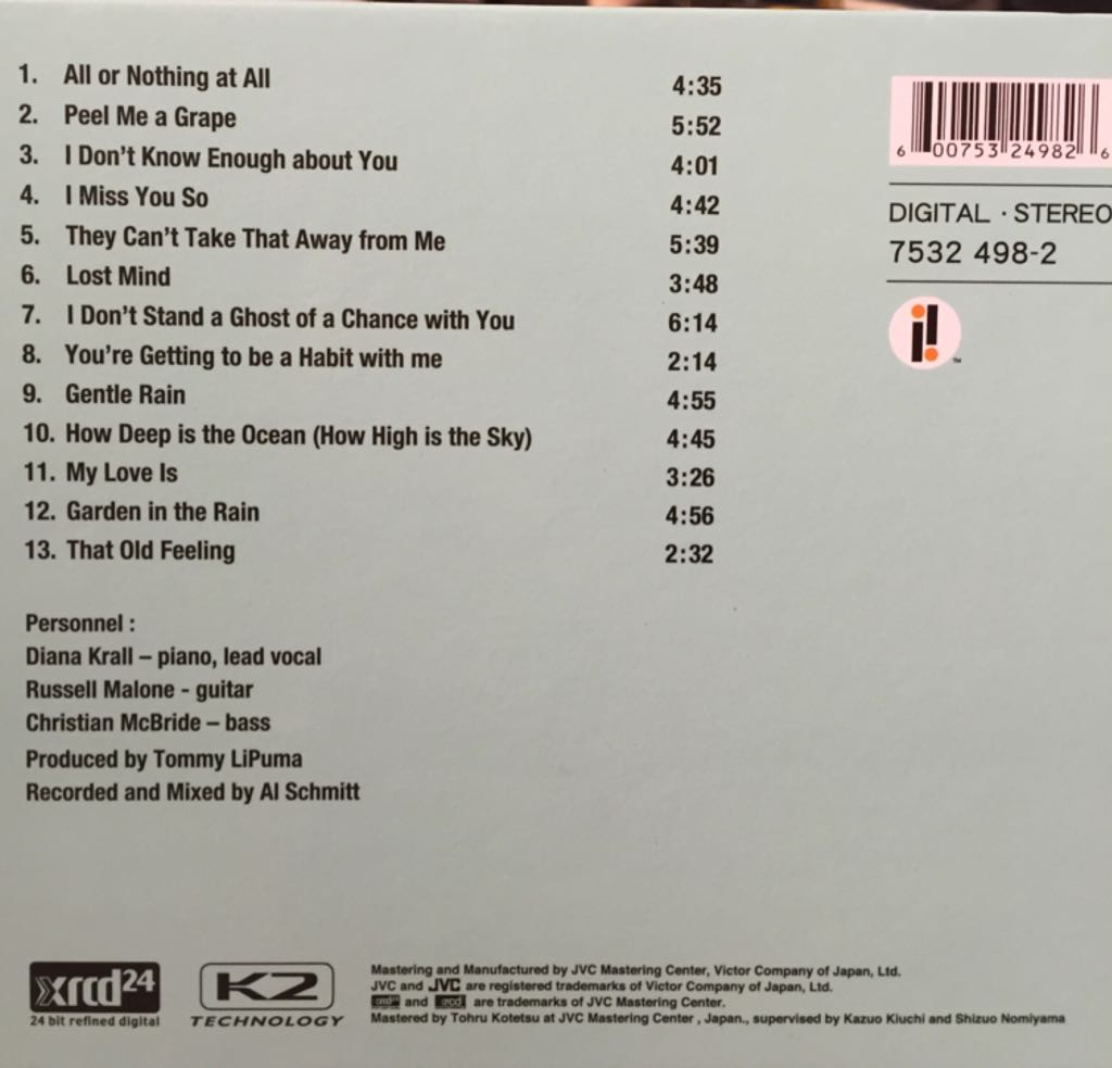 Love Scenes - Diana Krall (CD) music collectible [Barcode 600753249826] - Main Image 2