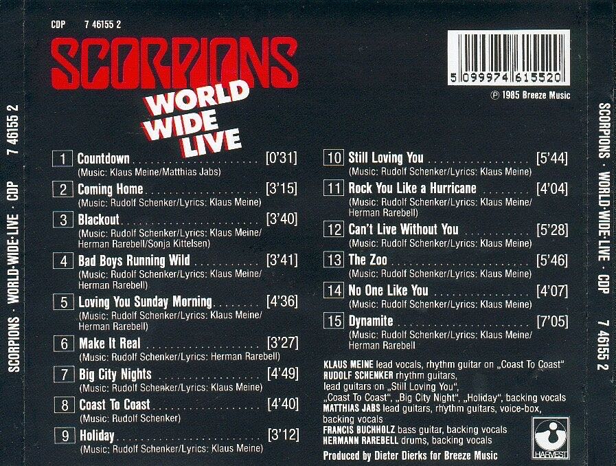 World Wide Live - Scorpions (CD) music collectible [Barcode 5099974615520] - Main Image 2