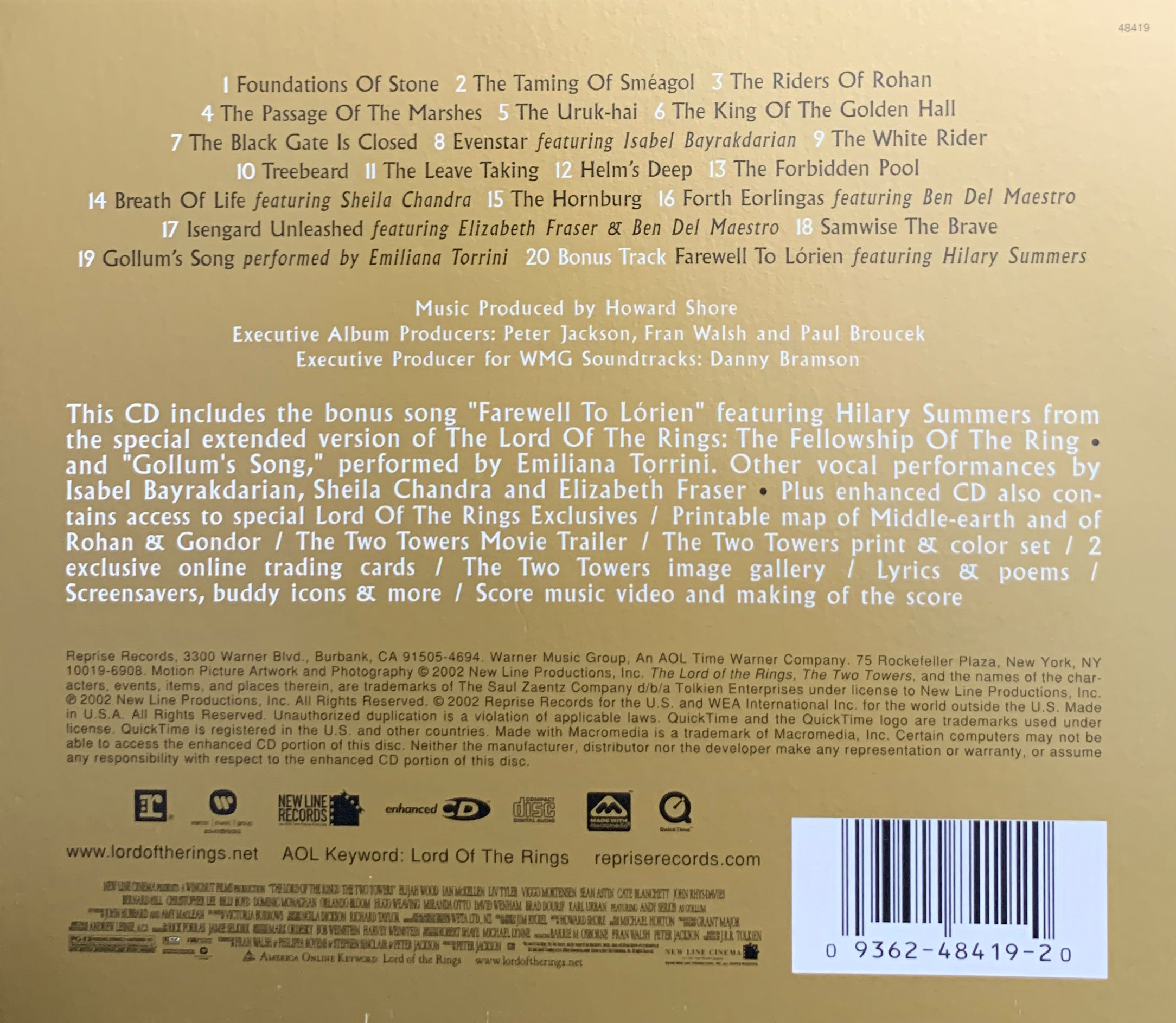 Lord of the Rings, The — The Two Towers - Shore, Howard (CD) music collectible [Barcode 093624841920] - Main Image 2