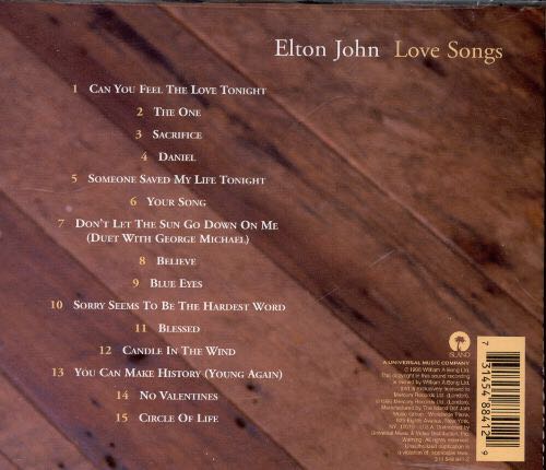 Love Songs - Elton  John (CD) music collectible - Main Image 2