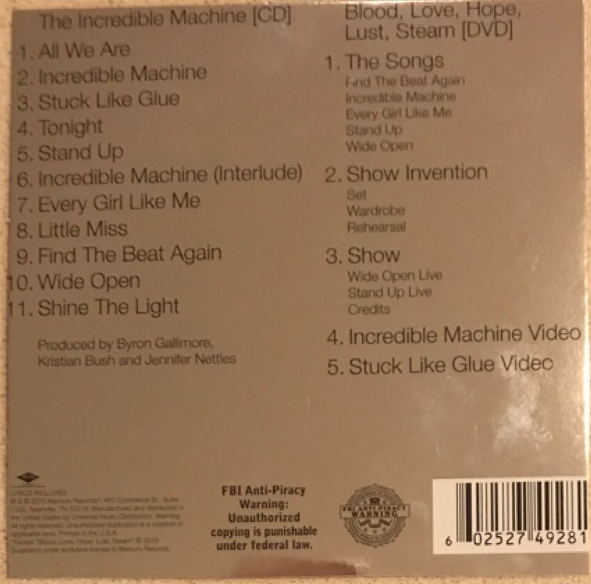 The Incredible Machine - Sugarland (CD/DVD) music collectible - Main Image 2