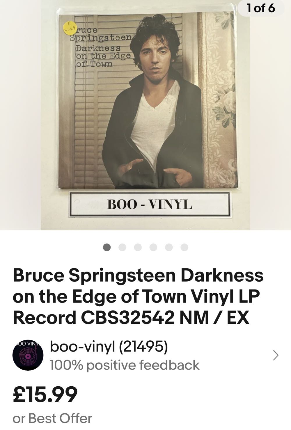 Darkness On The Edge Of Town - Springsteen, Bruce (12”) music collectible - Main Image 3