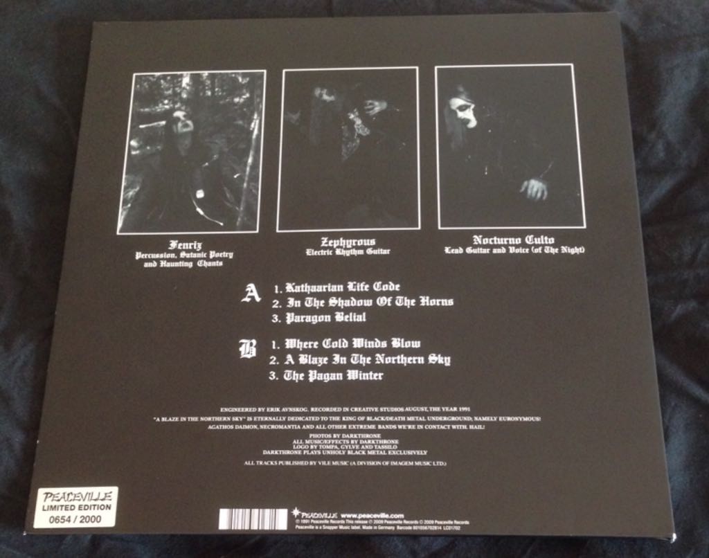 Blaze In The Northern Sky, A - Darkthrone (12” - 42) music collectible [Barcode 801056702814] - Main Image 2