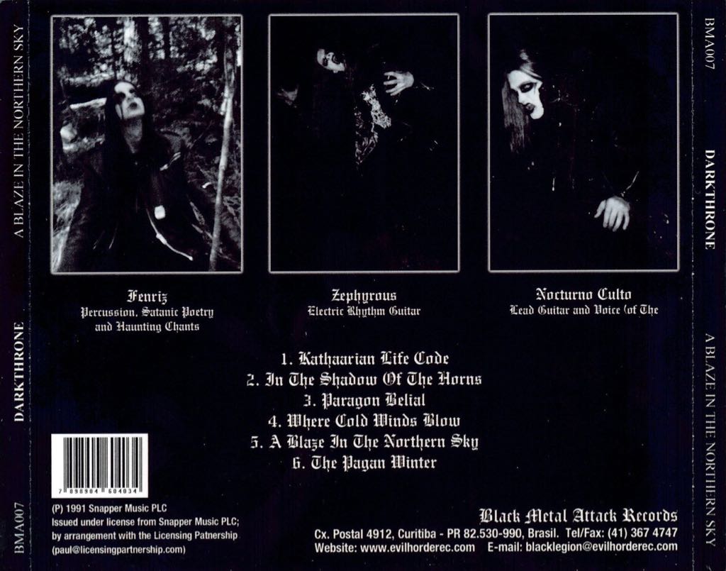A Blaze In The Northern Sky - Darkthrone (CD) music collectible [Barcode 801056741523] - Main Image 2