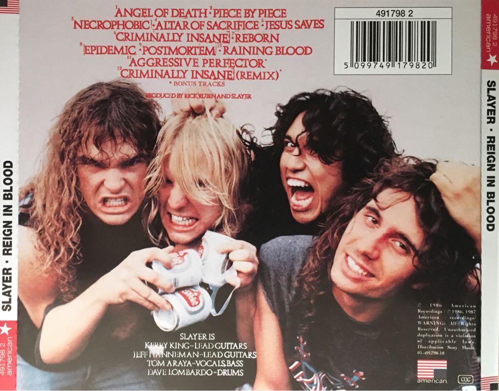 Reign In Blood - Slayer (CD) music collectible [Barcode 5099749179820] - Main Image 2
