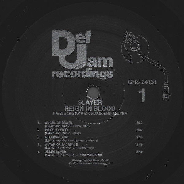 Reign In Blood - Slayer (12” - 28:58) music collectible [Barcode 886977419010] - Main Image 3