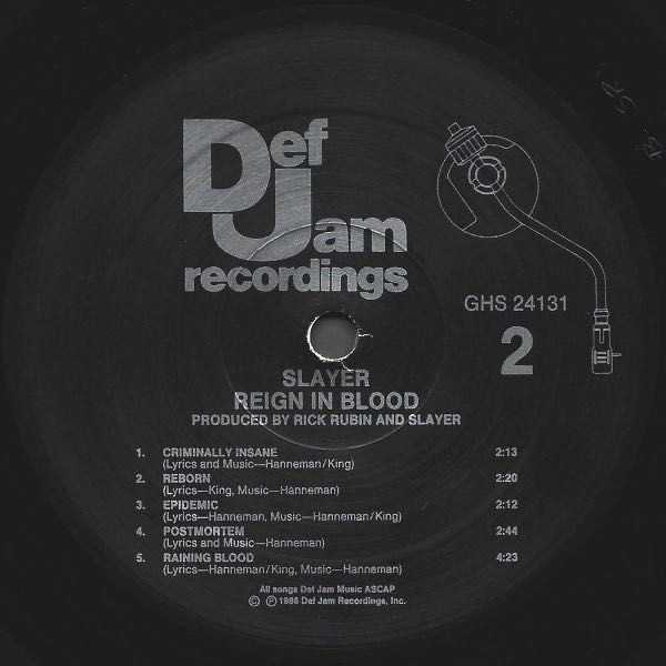 Reign In Blood - Slayer (12” - 28:58) music collectible [Barcode 886977419010] - Main Image 4