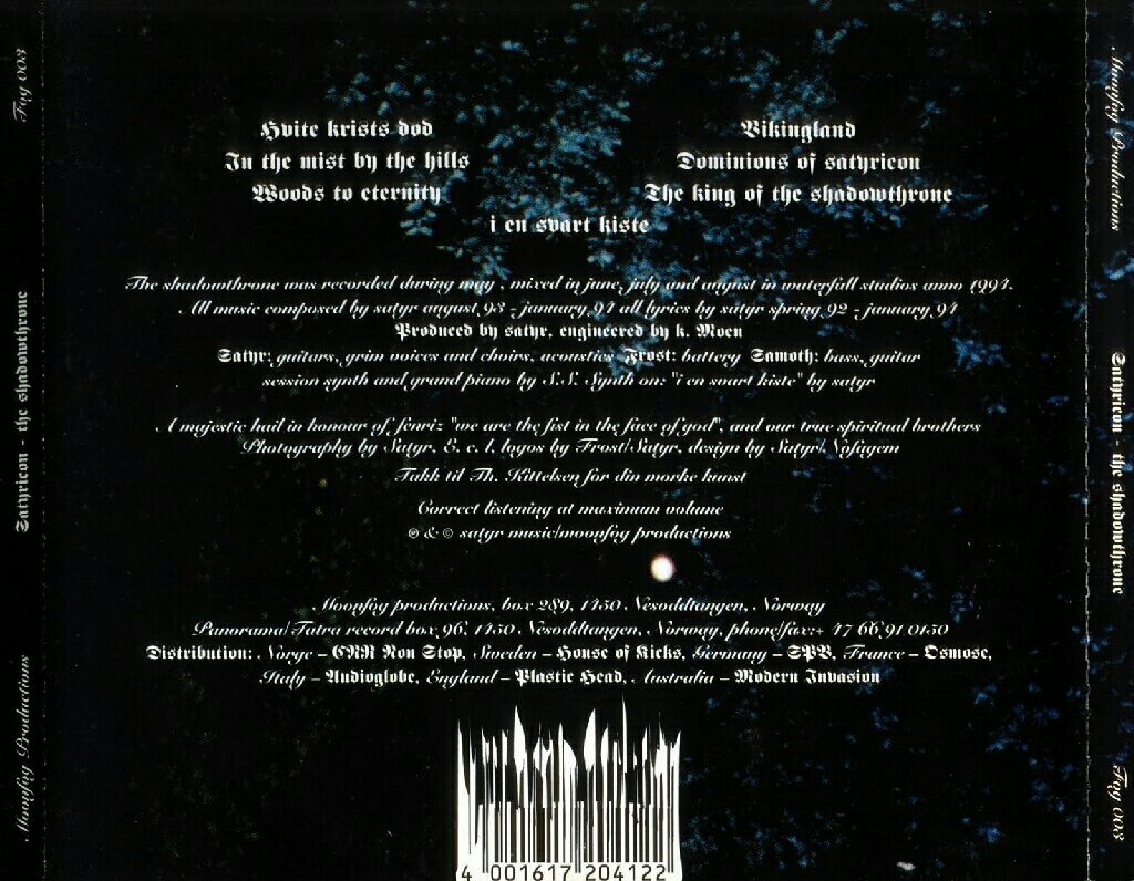 Satyricon - The Shadowthrone - Satyricon (CD - 4858) music collectible [Barcode 4001617204122] - Main Image 2