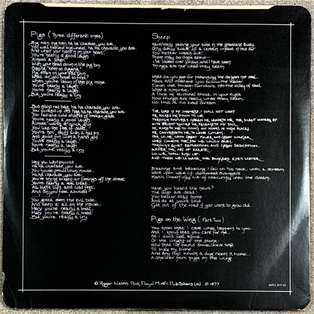 Animals - Pink Floyd (12” - 42) music collectible [Barcode 074646852125] - Main Image 4