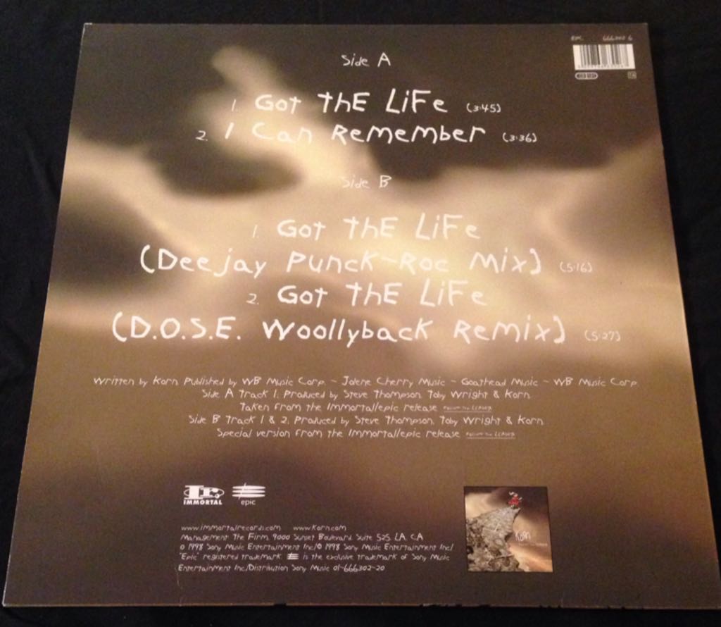 Got The Life - KORN (12”) music collectible [Barcode 5099766630267] - Main Image 2