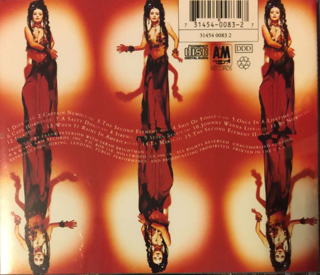 Dive - Sarah Brightman (CD) music collectible [Barcode 731454008327] - Main Image 2