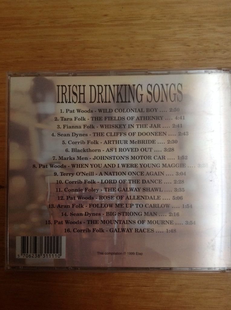 Irish Drinking Songs - Various Artists (CD) music collectible [Barcode 5706238311110] - Main Image 2