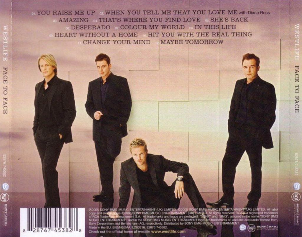 Face To Face - Westlife (CD) music collectible [Barcode 828767453828] - Main Image 2