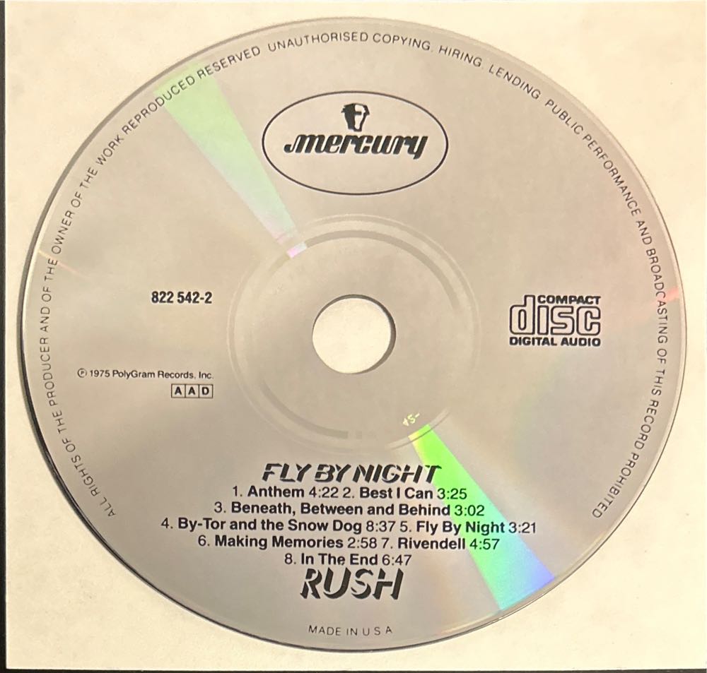 Fly By Night - Rush (CD - 38) music collectible [Barcode 042282254221] - Main Image 4