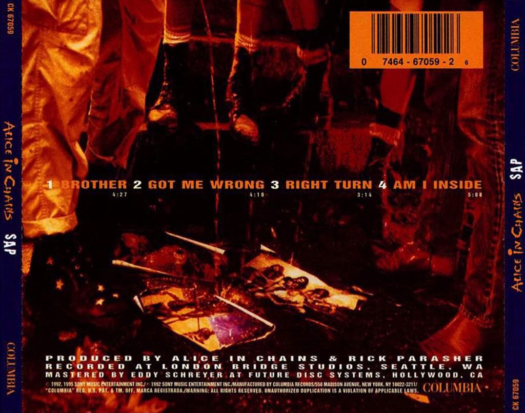 Sap - Alice In Chains (CD - 21) music collectible [Barcode 886972323220] - Main Image 2