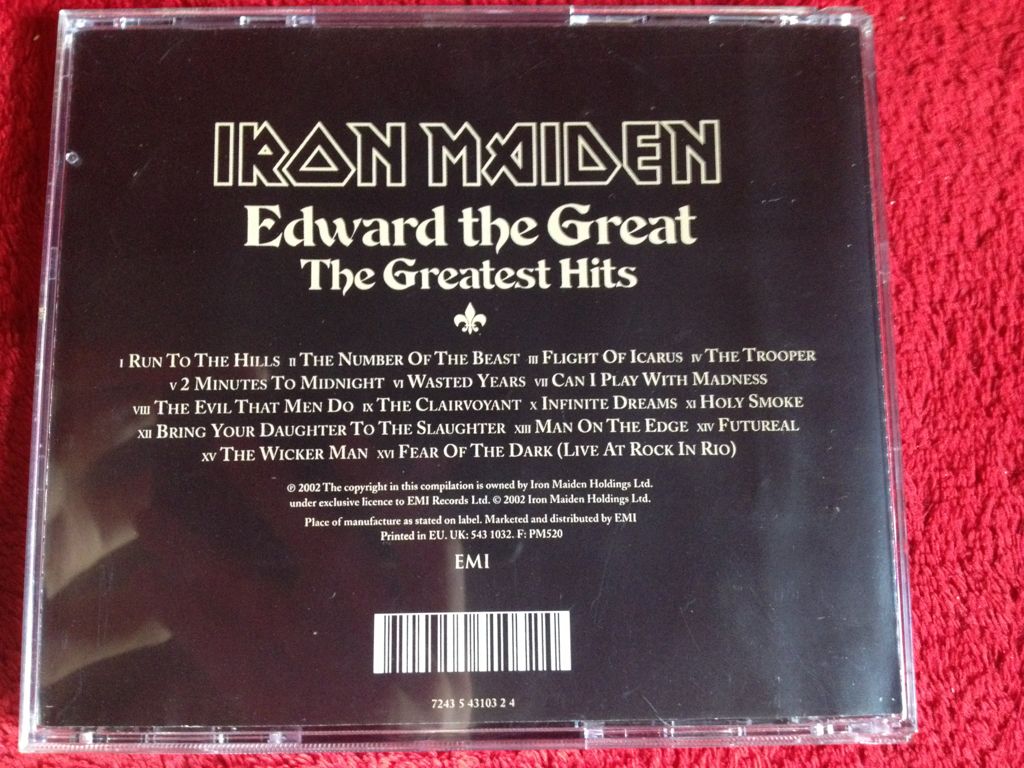 Edward The Great - The Greatest Hits - Iron Maiden (CD - 74:04) music collectible [Barcode 724354310324] - Main Image 2