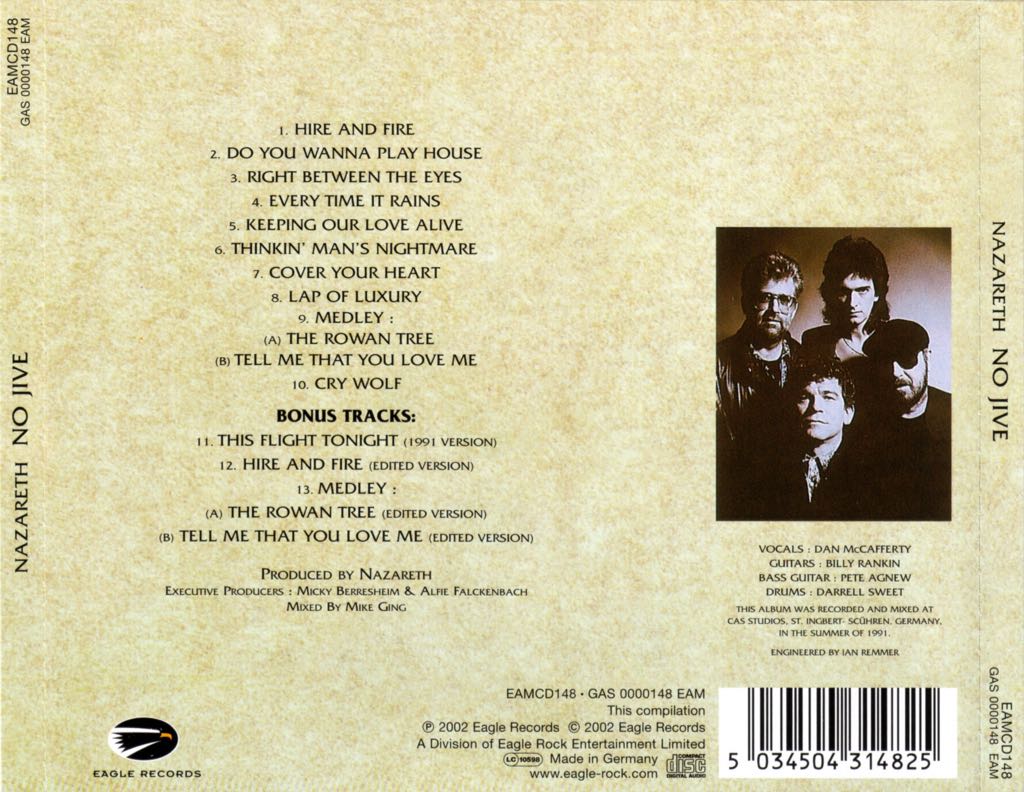 No Jive - Nazareth (CD - 49) music collectible [Barcode 057362136328] - Main Image 2