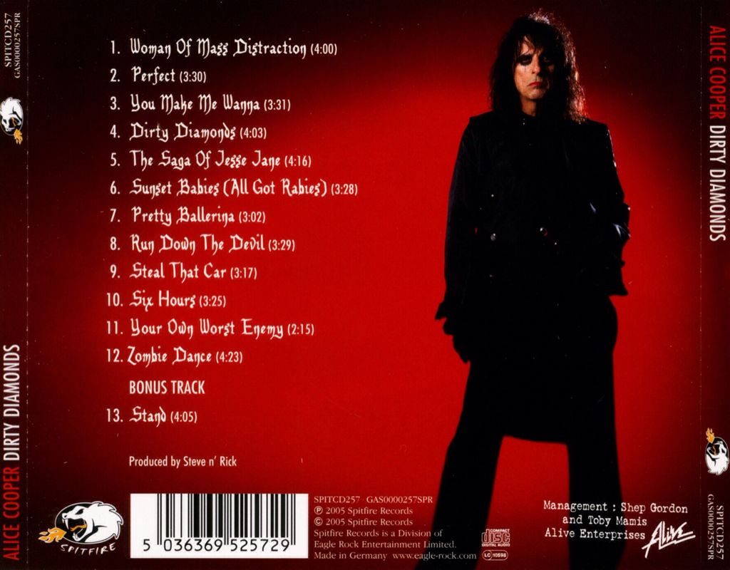 Dirty Diamonds - Alice Cooper (CD - 4646) music collectible [Barcode 5036369752620] - Main Image 2