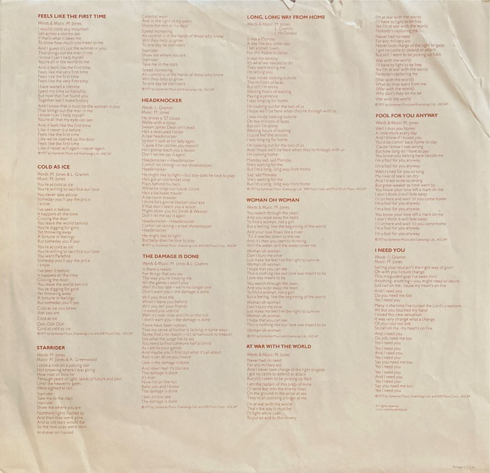 Foreigner - Foreigner (12” - 36) music collectible [Barcode 821797205061] - Main Image 4