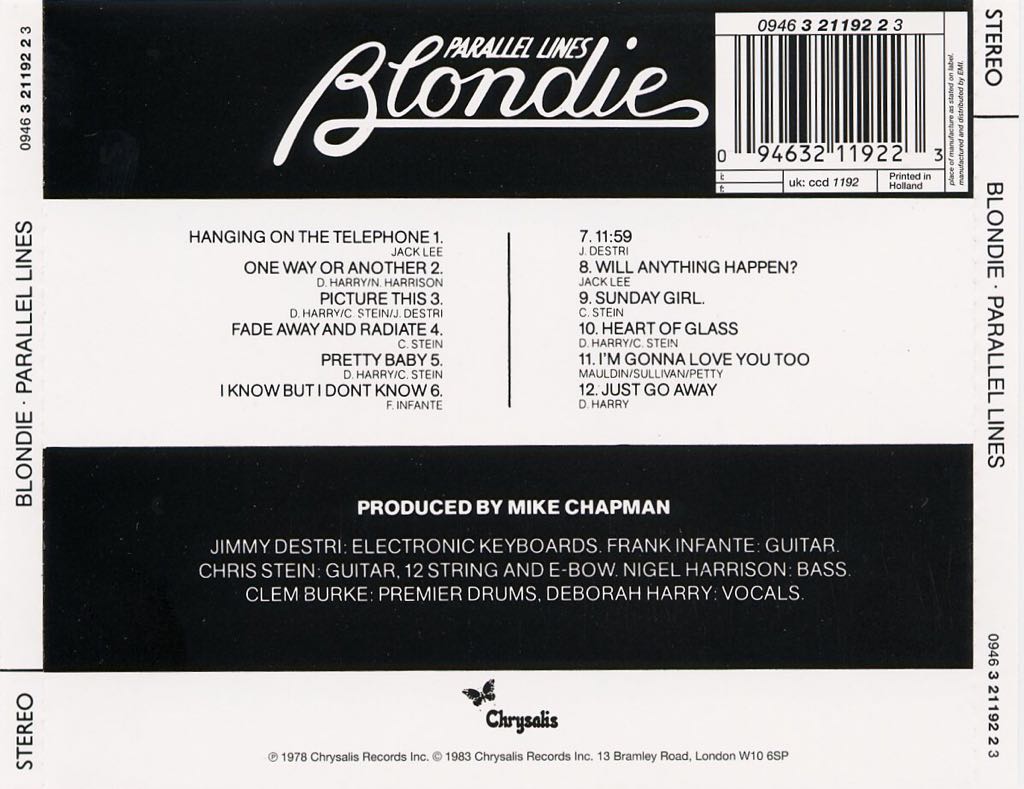 Parallel Lines - Blondie (CD) music collectible [Barcode 8431588067529] - Main Image 2