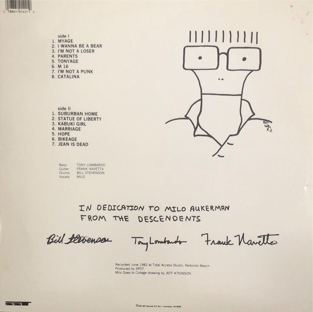 Milo Goes To College - Descendents (12” - 22) music collectible [Barcode 018861014210] - Main Image 2