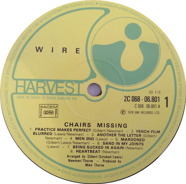 Chairs Missing - Wire (12”) music collectible [Barcode 646315150919] - Main Image 3