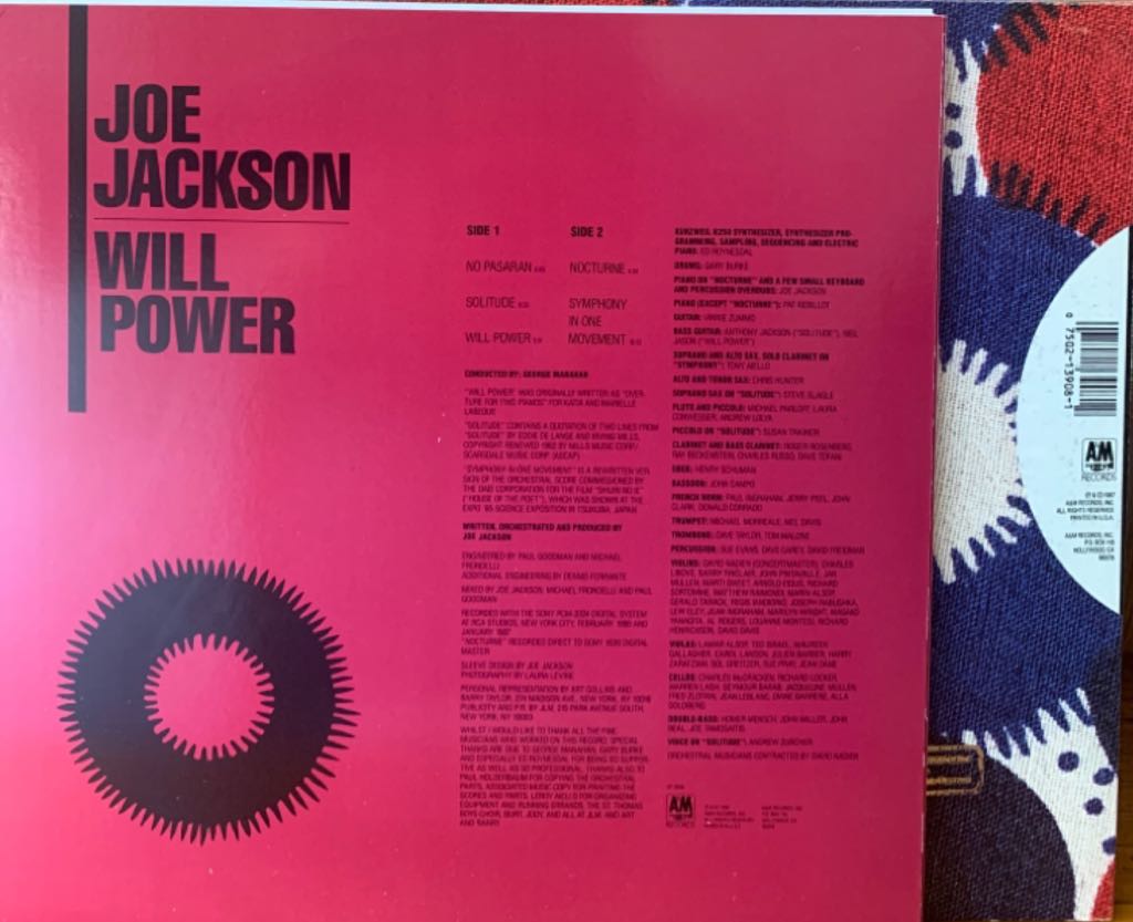 Will Power - Joe Jackson (12”) music collectible [Barcode 075021390812] - Main Image 2