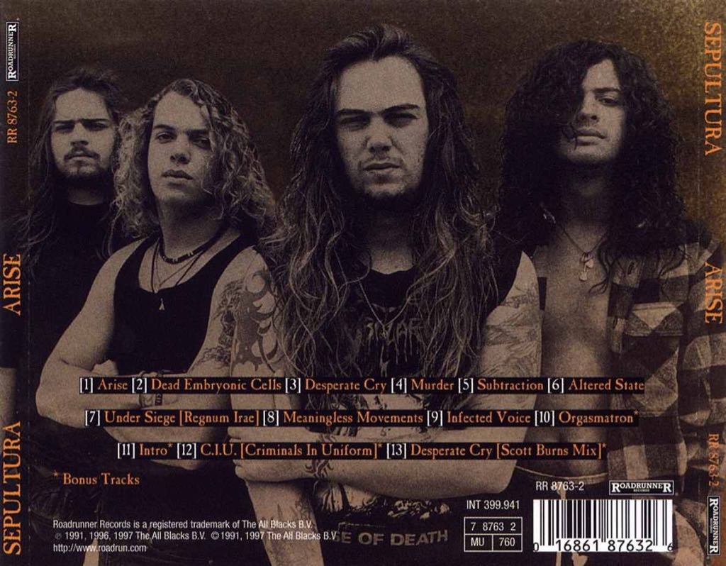 Arise - Sepultura (CD - 59) music collectible [Barcode 0016861876326] - Main Image 2