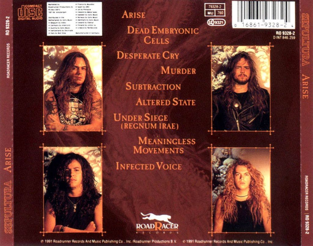Arise - 370 - Sepultura (CD - 60) music collectible [Barcode 016861932824] - Main Image 2
