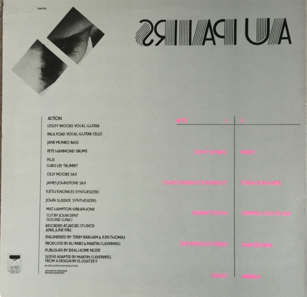 Sense And Sensuality - Au Pairs (12”) music collectible - Main Image 2