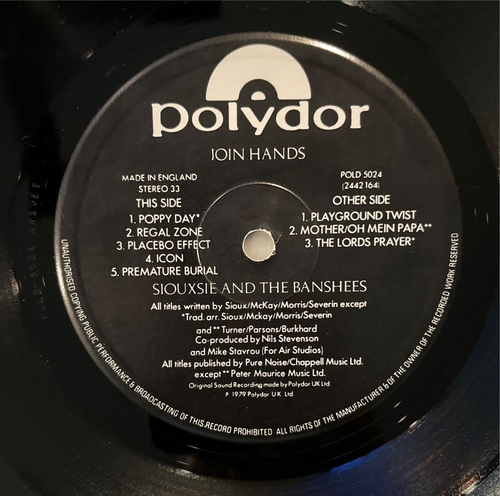 Join Hands - Siouxsie And The Banshees (12”) music collectible [Barcode 720642404720] - Main Image 3