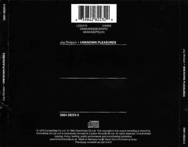 Unknown Pleasures - Joy Division (CD - 84) music collectible [Barcode 825646977895] - Main Image 2