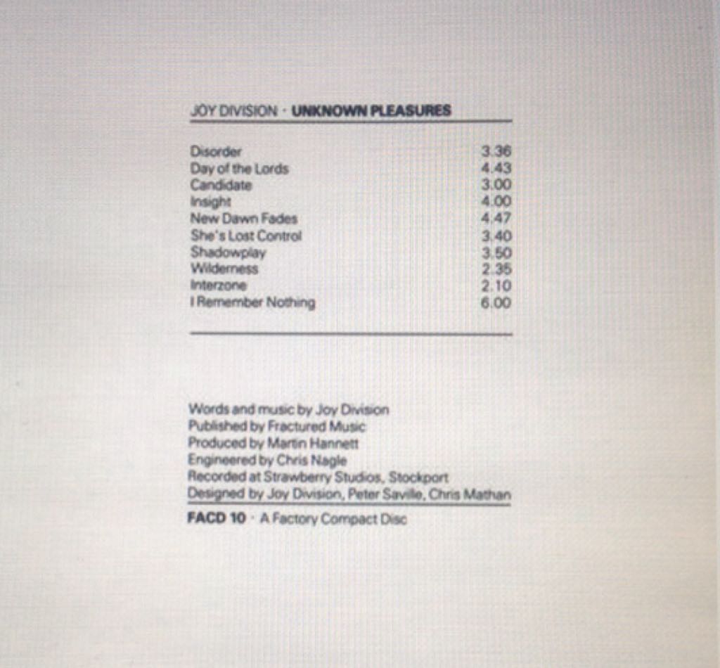 Unknown Pleasures - Joy Division (MP3 - 39:24) music collectible - Main Image 2