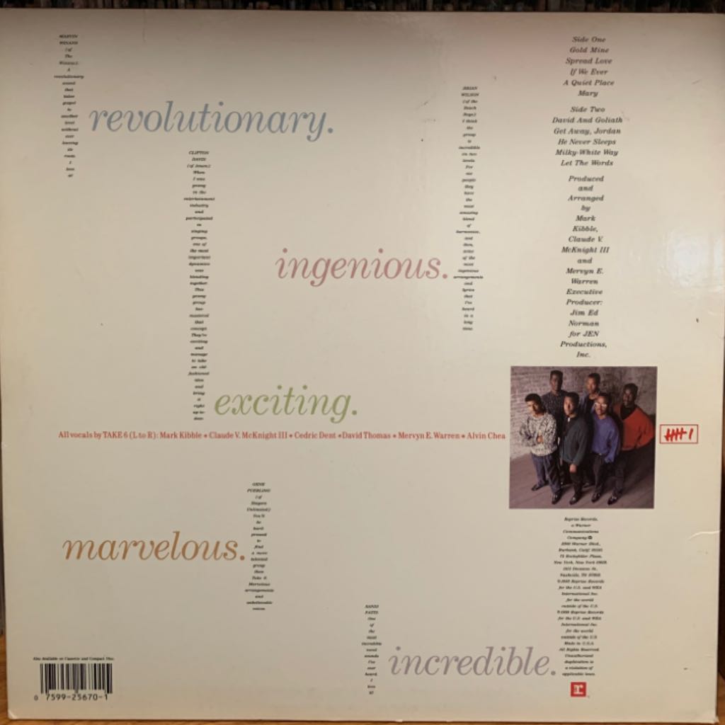 Take 6 - Take 6 (CD) music collectible - Main Image 2